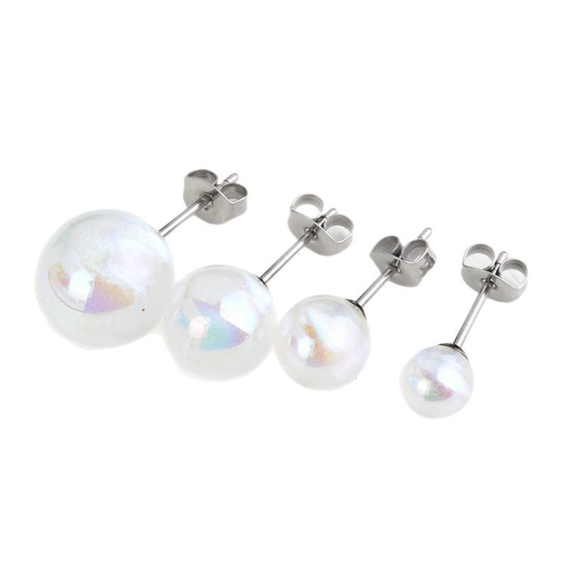 Fashion Starry Sky Mabe Imitation Natural Pearl Earrings For Women Elegant Affordable Luxurious Versatile Titanium Alloy Geometric Pattern Ear Soft Cartilage Ring And Stud Earrings Artificial Pearl