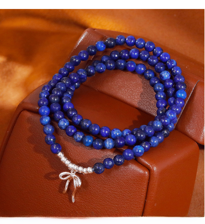 Original Design Double Wear Lapis Lazuli Beaded Bracelet Necklace 2025 TikTok Trend Chinese Style Fashion Jewelry Accessories