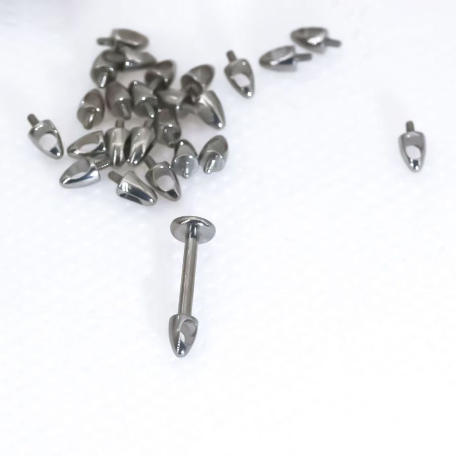 Titanium Alloy Bullet Head Internal Thread Piercing Ear Bone Stud Eyebrow Stud Lip Stud Accessories Geometric Pattern Simple Style Pack Of 10 Unisex