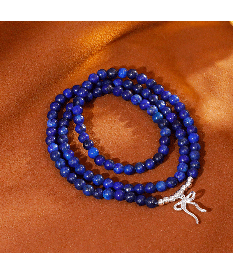 Original Design Double Wear Lapis Lazuli Beaded Bracelet Necklace 2025 TikTok Trend Chinese Style Fashion Jewelry Accessories