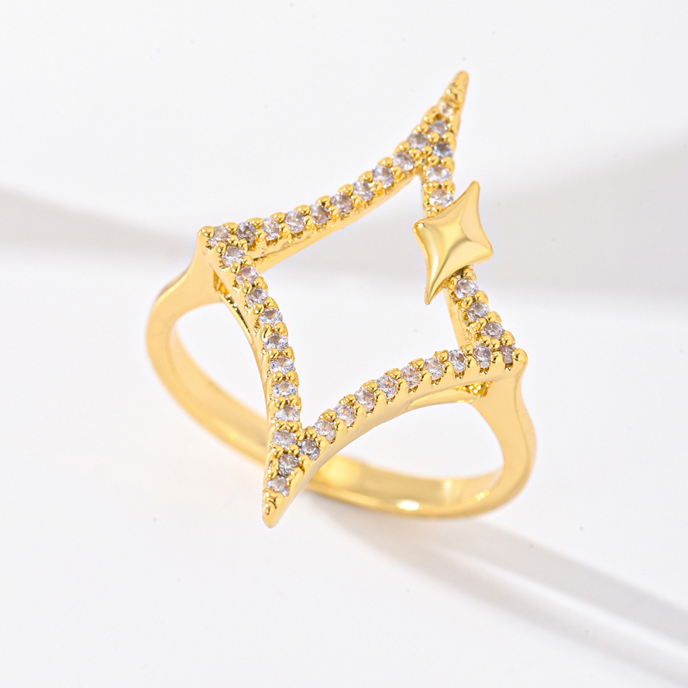 1 Piece Copper Inlaid Zircon Material Geometric Square Women's Ring Suitable For Party Gathering Jewelry Accessories Unisex