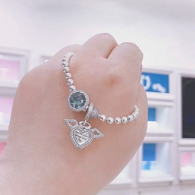 Pink Heart Bracelet Silver Gift Fashion Luxury Elegant Romantic Sweet Simple Style Birthday Date Hot Pendant