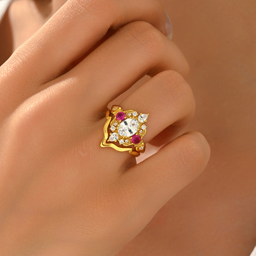 1 Piece Palace Retro Luxurious Exquisite Women's Ring Suitable For Vintage Theme Banquets High-end Art Exhibitions Wearable Jewelry