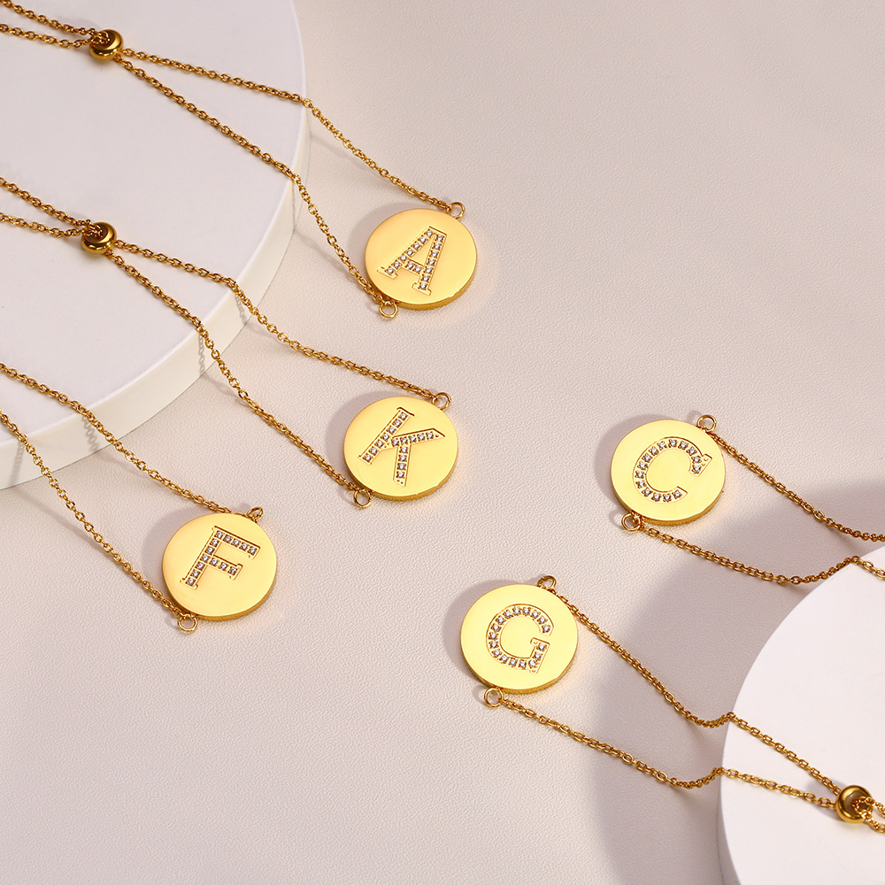 Titanium Steel Bracelet With 26 Letter Pendant Multifunctional Jewelry Accessories Unisex European