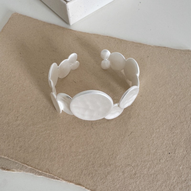 Fashionable Versatile Round Burnished Bracelet Ring Set For Women Irregular Design Luxury Minimalist Hand Jewelry Accessories