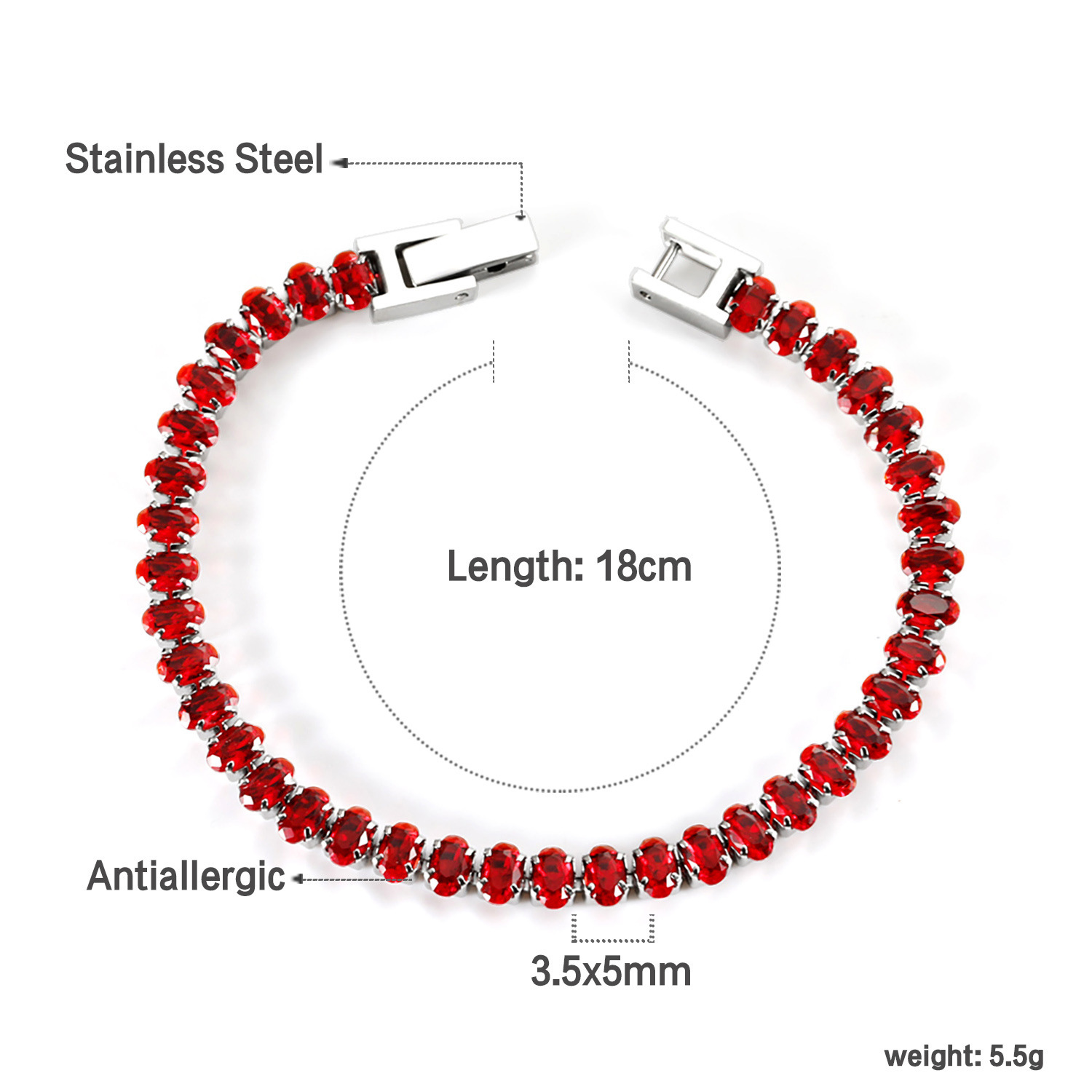 Elegant 304 Stainless Steel Gold-Plated Vacuum Plating (inside The Furnace) 18K Real Gold-Plated Tennis Bracelet Full Diamond Multi-Color Fashion Women's Watch Accessories