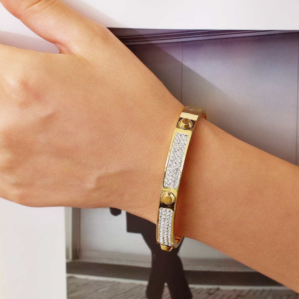 Titanium Steel Diamond Bracelet Women's Lightweight Jewelry Multifunctional Accessories Star Rose Gold