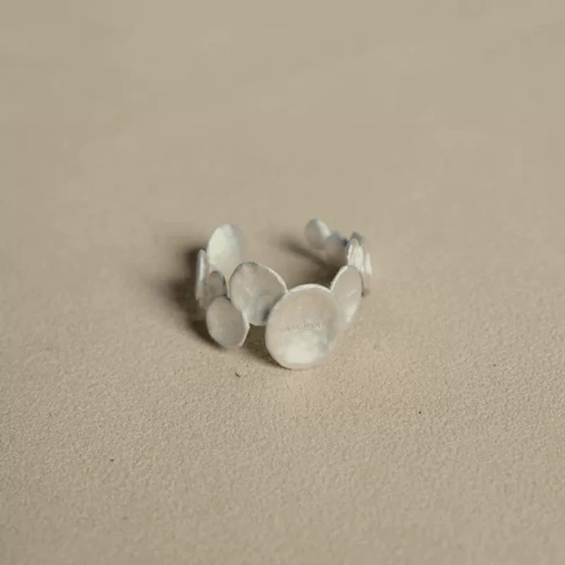 Fashionable Versatile Round Burnished Bracelet Ring Set For Women Irregular Design Luxury Minimalist Hand Jewelry Accessories