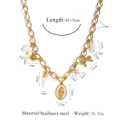 Our Lady Pink Pendant Necklace