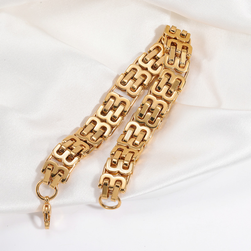 Men's Bracelet Stainless Steel Double Layer Wrapped Lightweight Minimalist Design Solid Color Rose Gold
