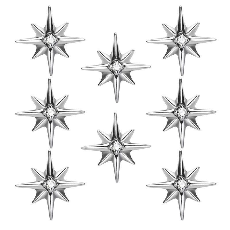 High-Quality Titanium Alloy Star-Shaped Zircon Piercing Jewelry Accessories Premium Quality Fashion Ear Clips Geometric Pattern Ear Cartilage Rings And Ear Studs