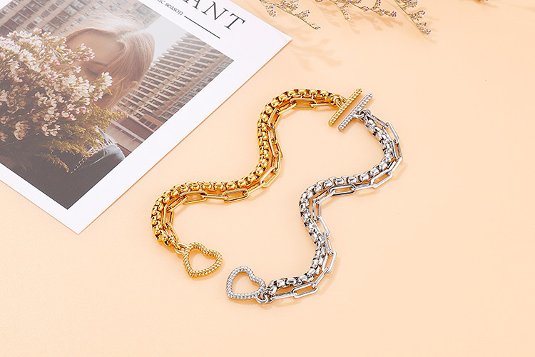 PVD Coated 18K Gold Plated Geometric Titanium Steel Fashion Waterproof Non Tarnish Bracelets