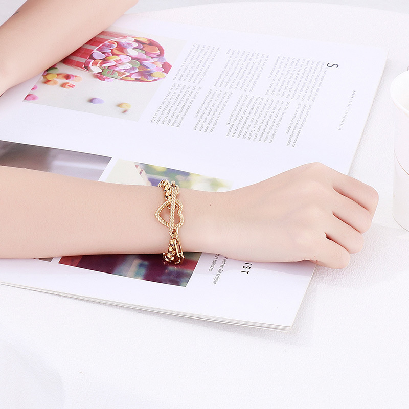 PVD Coated 18K Gold Plated Geometric Titanium Steel Fashion Waterproof Non Tarnish Bracelets