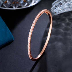 1 Copper Bracelet Fashion 18K Gold Plated Women's Round Open Cuff Micro Pave Square Crystal Zircon Laminated Thin Bracelet And Bracelet Ladies' Birthday Present Suitable For Women's Daily Or Date Wear