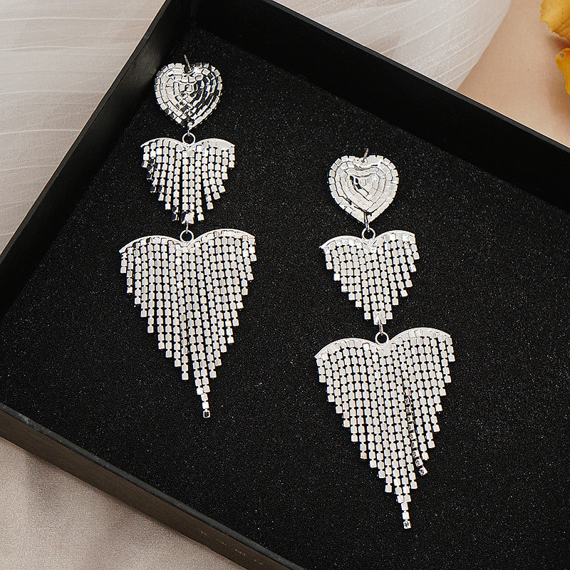 Long Tassel Earrings For Women French Crystal Pendant Earrings Date Jewelry Accessories