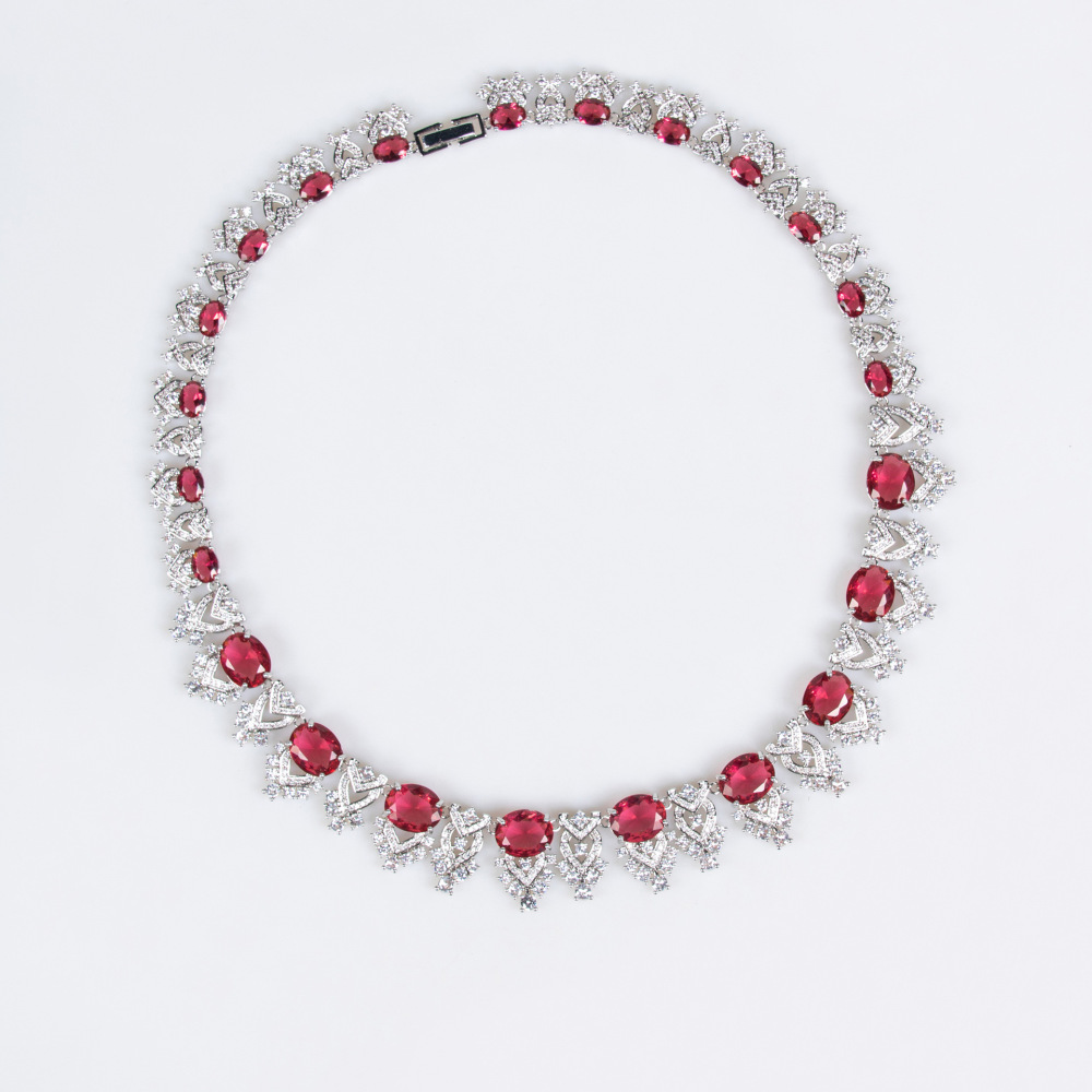 Luxurious Bridal Jewelry Set Copper Inlaid 3A Zircon Necklace Women's Unique Design Sensation  Style Accessories