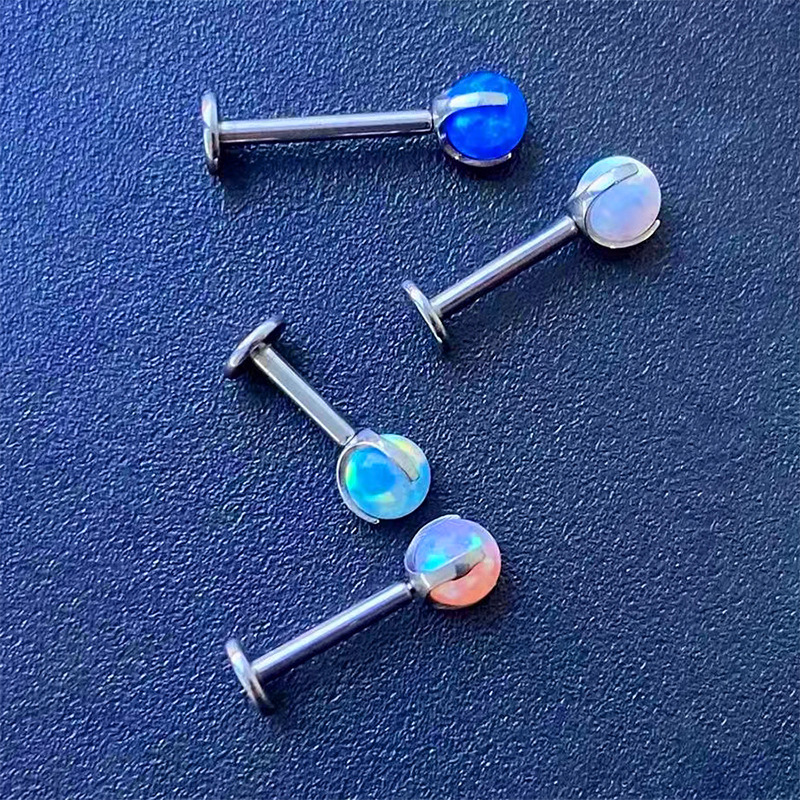 Titanium Alloy Lip Stud Earring Accessories Three-Claw Internal Thread Hollow Mold Body Piercing Jewelry Earrings Unisex Geometric Pattern