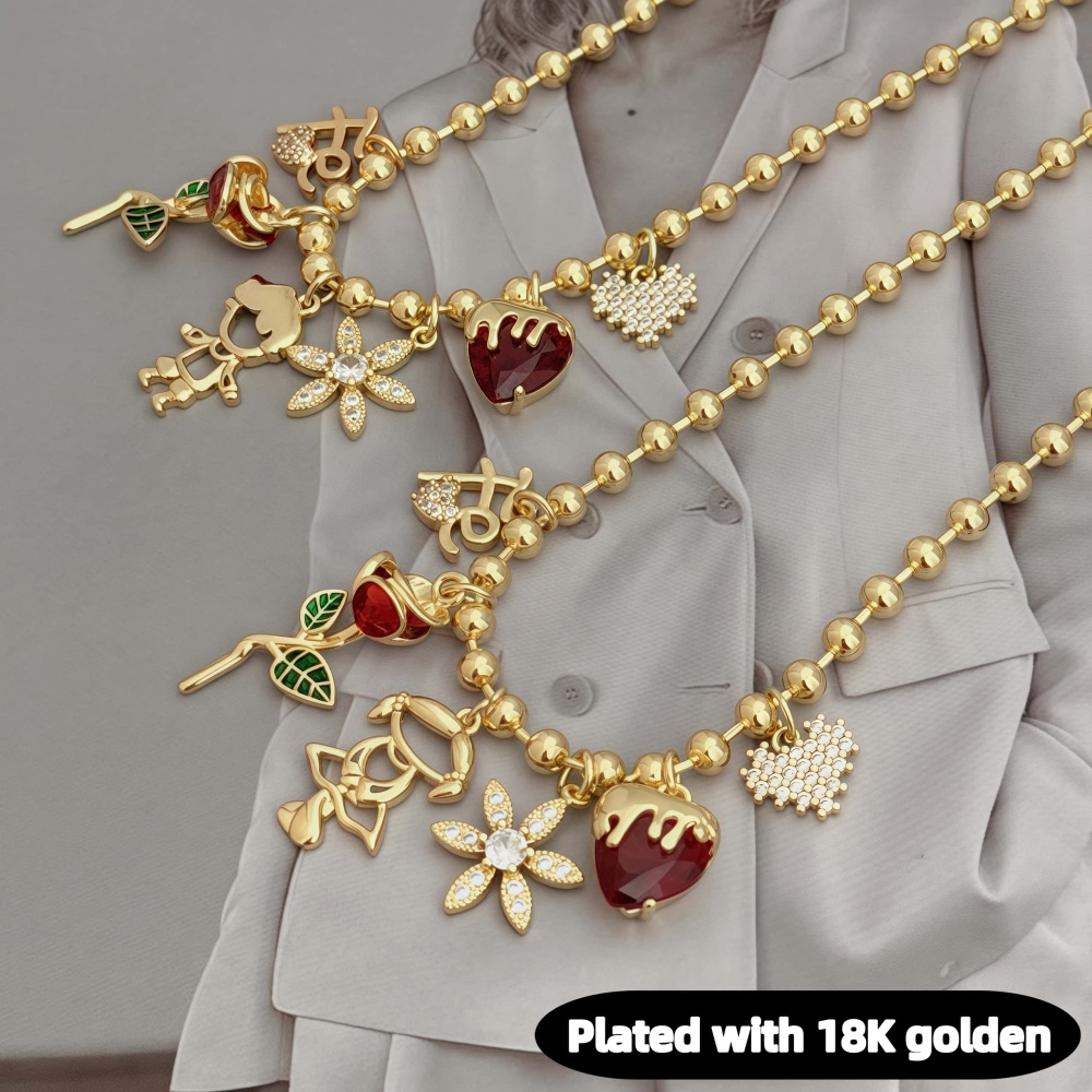 18K Gold Plated Copper Pendant Necklace Fashionable Drip Style Accessories For Women Men Couples Friends Daily Wear Party Jewelry Gifts