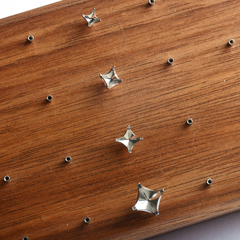 New F136 Titanium Alloy Curved Base Four-Claw Threaded Earring Lip Pin Accessories Piercing Jewelry Bowl Support Geometric Pattern