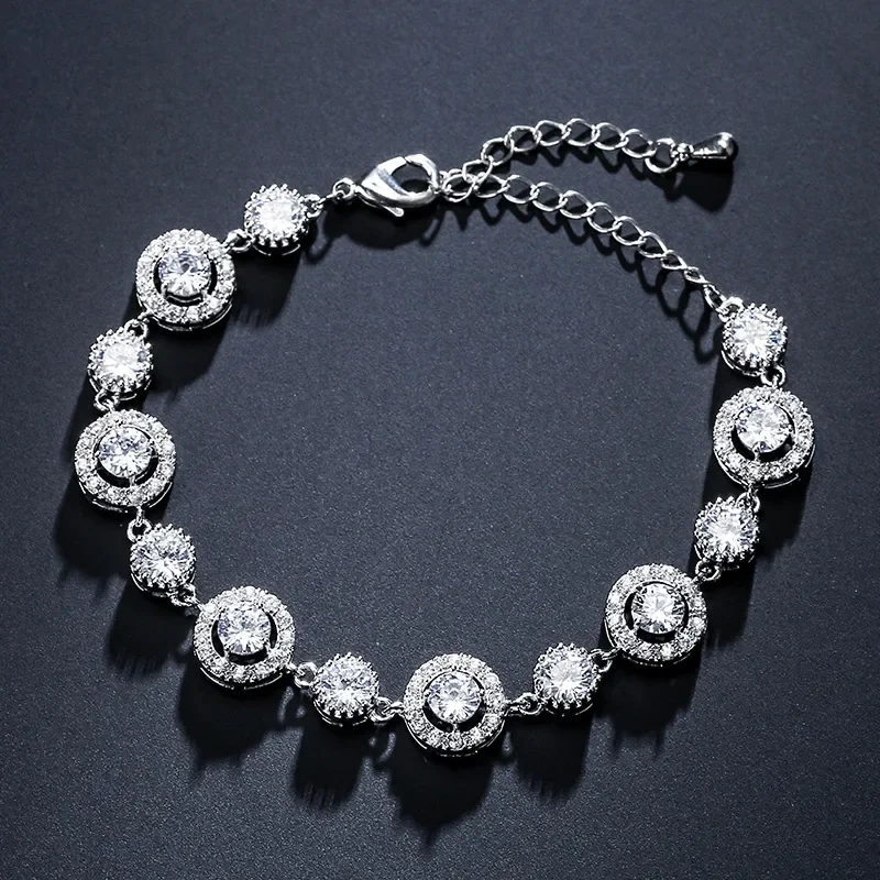 Adjustable RAKOL Fashion Crystal Zirconia Bracelet Women's Personalized Fairy Tale Evening Gown Ball Accessories Bohemian Style