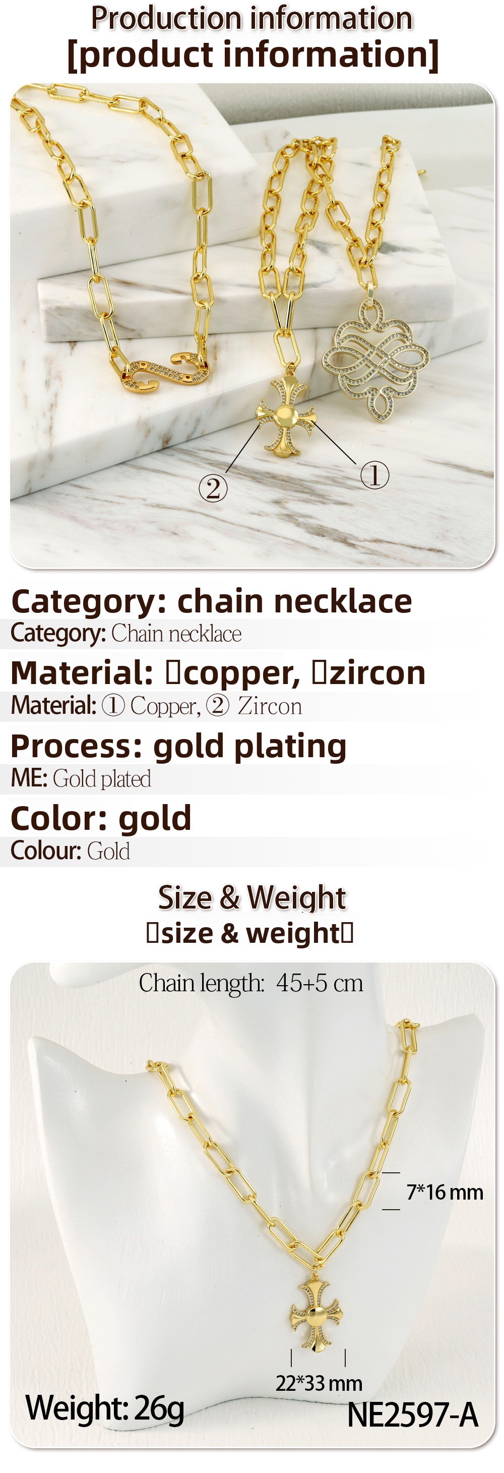 Micro Pave Zircon Pendant Necklace Cool Trendy Choker Copper Material Black Geometric Suitable For Women
