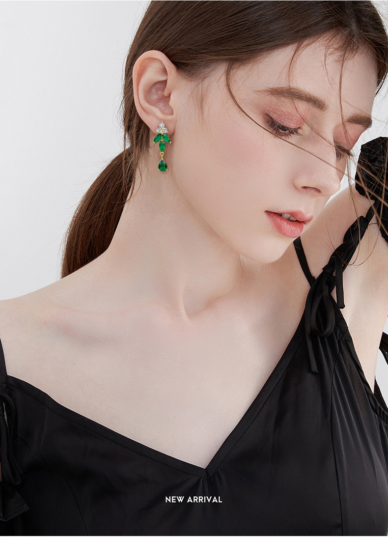 Water Droplets Copper Classic Style Earrings Necklace