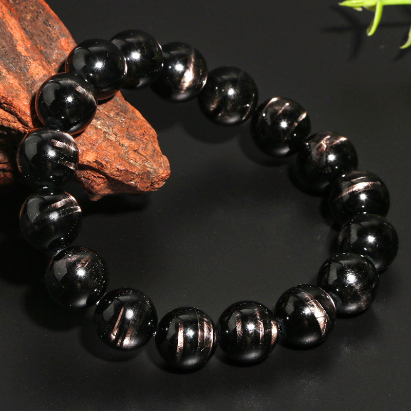 Natural Crystal Lucky Stone Bracelet Eye-Catching Egyptian Wealth Stone Sea Tang Crystal Color Gem Bracelet Unisex Geometric Pattern Polished Surface