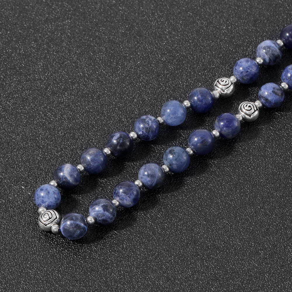 Yiwu Bracelet Wholesale Natural Indian Agate Black Agate Rosary Bracelet Cross Jewelry Handmade Beaded Accessories