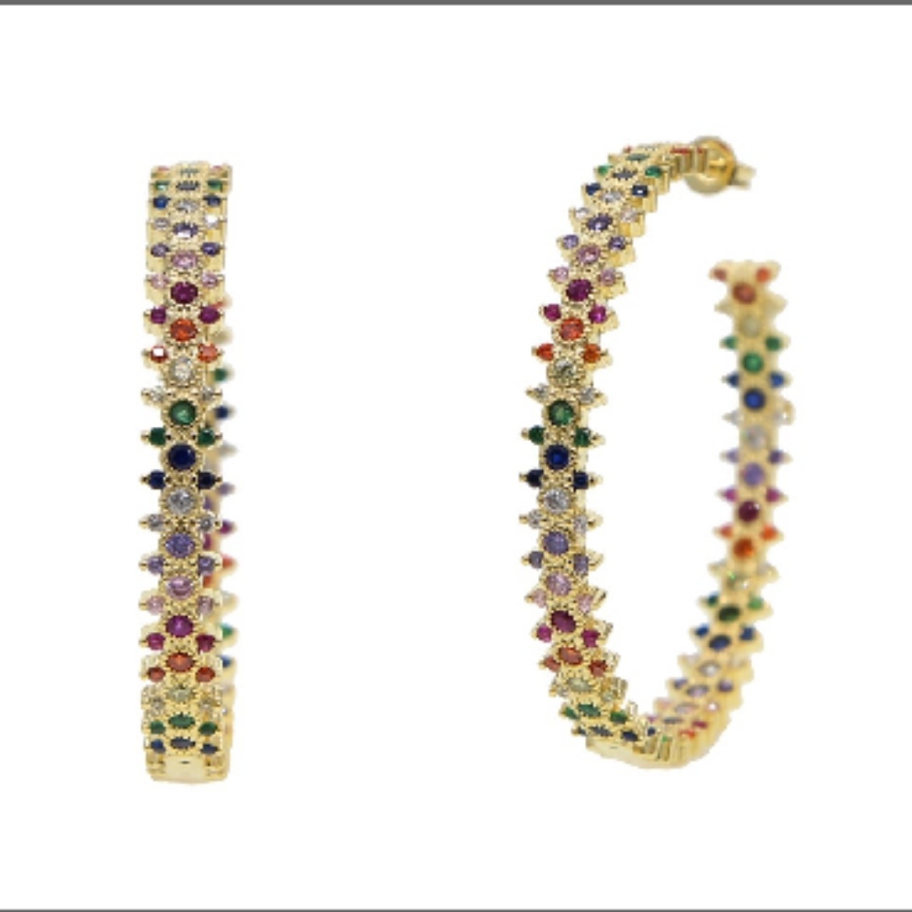 1 Pair Vacation Classic Style Color Block Inlay Copper Zircon Earrings