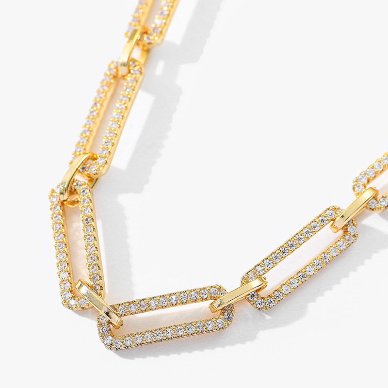 Kenge Copper Embedded Zircon Plated Color Retention Chain Bracelet Women's Fashionable Minimalist Style Summer Jewelry Accessory