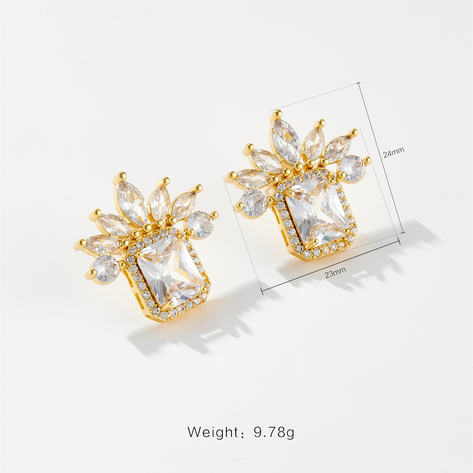 1 Pair Basic Sexy Classic Style Geometric Copper Ear Studs