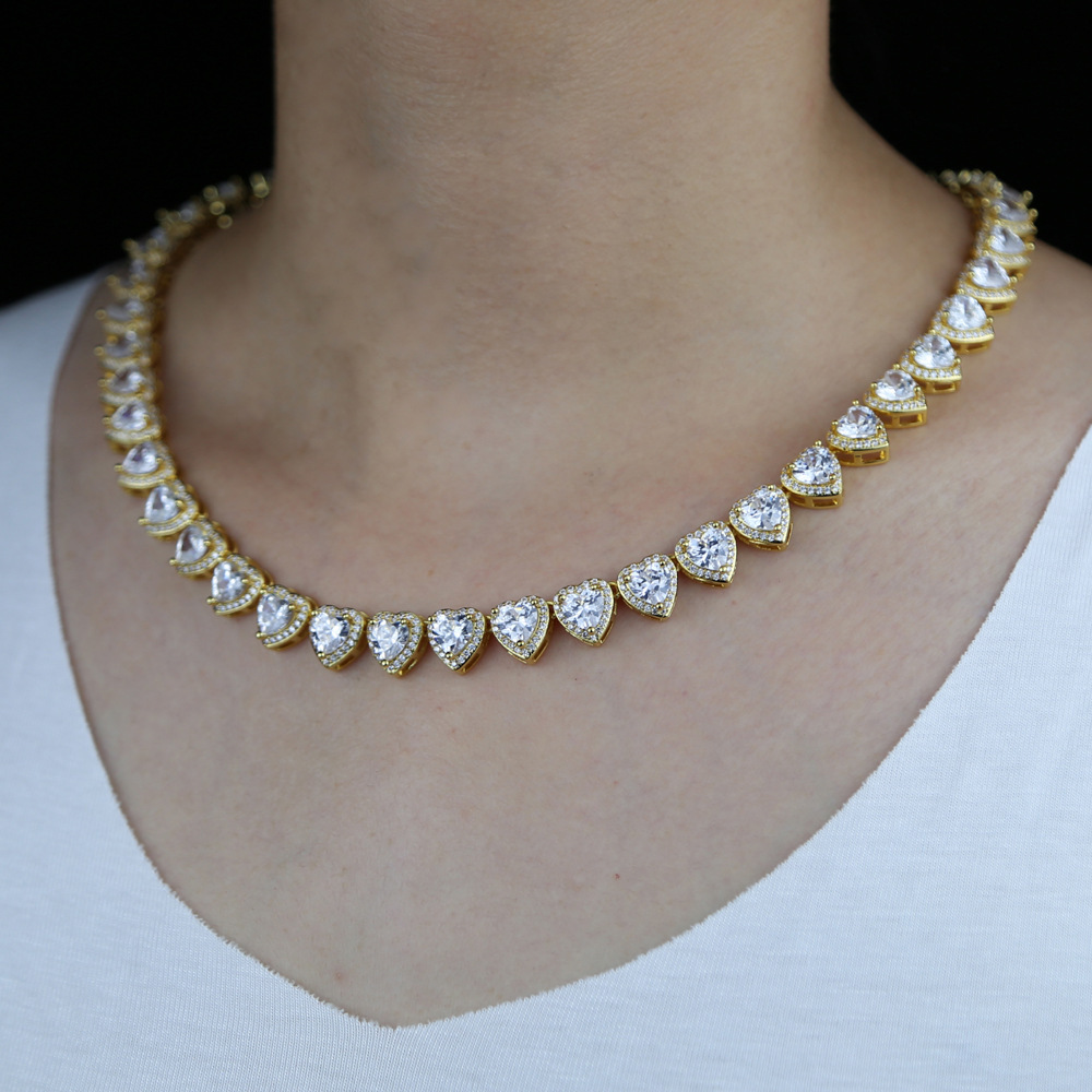 Wholesale Jewelry Classic Style Heart Shape Copper Necklace Chain-free