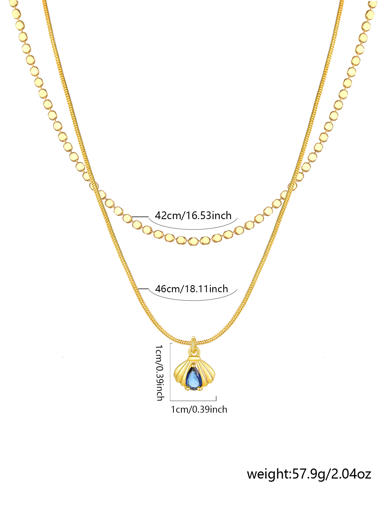 Women's 18K Gold Double Layer Stacked Necklace Set Gift Box Gold Geometric Square Buckle Chain + Micro Pave Diamond Chain French Light Luxury Style Niche Design Choker Exquisite Versatile Accessories