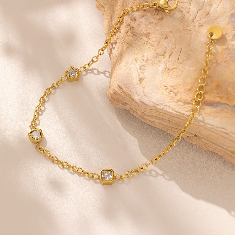 Titanium Steel Zircon Star Pendant Bracelet Multifunctional Simple Women's Jewelry Accessories