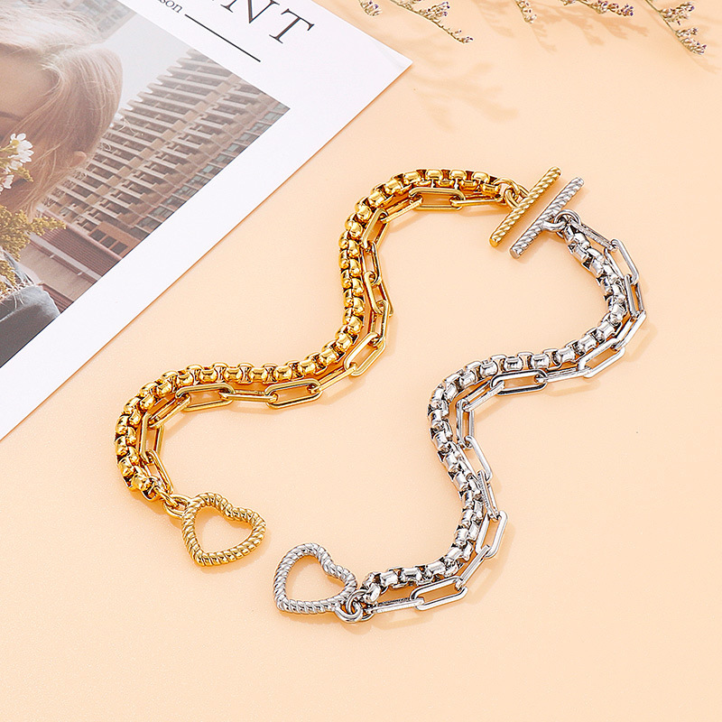 PVD Coated 18K Gold Plated Geometric Titanium Steel Fashion Waterproof Non Tarnish Bracelets