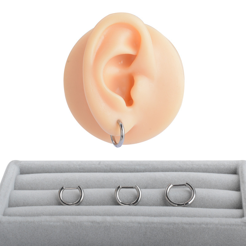 Unisex Titanium Alloy Ear Clip Straight Bar Piercing Earrings Simple Geometric Pattern Earrings Suitable For Men And Women Titanium Alloy Ear Cartilage Ring And Stud Earrings
