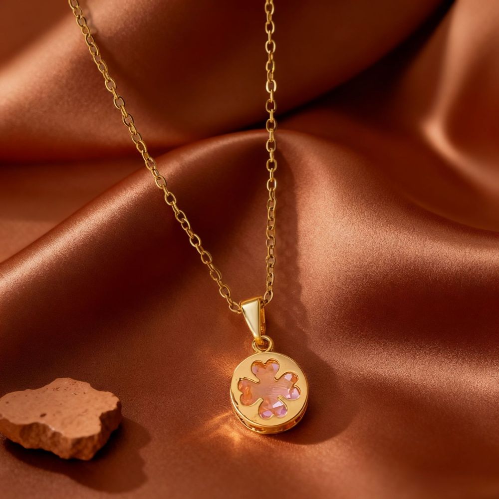 Rose Zircon Flower Necklace Ladies Casual Design Multifunctional High-quality Jewelry Accessories Rose Gold Plated