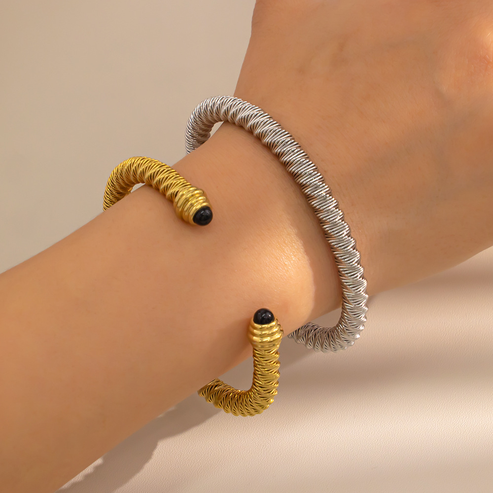 Stainless Steel C-shaped Open Bracelet High-quality Jewelry Accessories Versatile Neutral Design