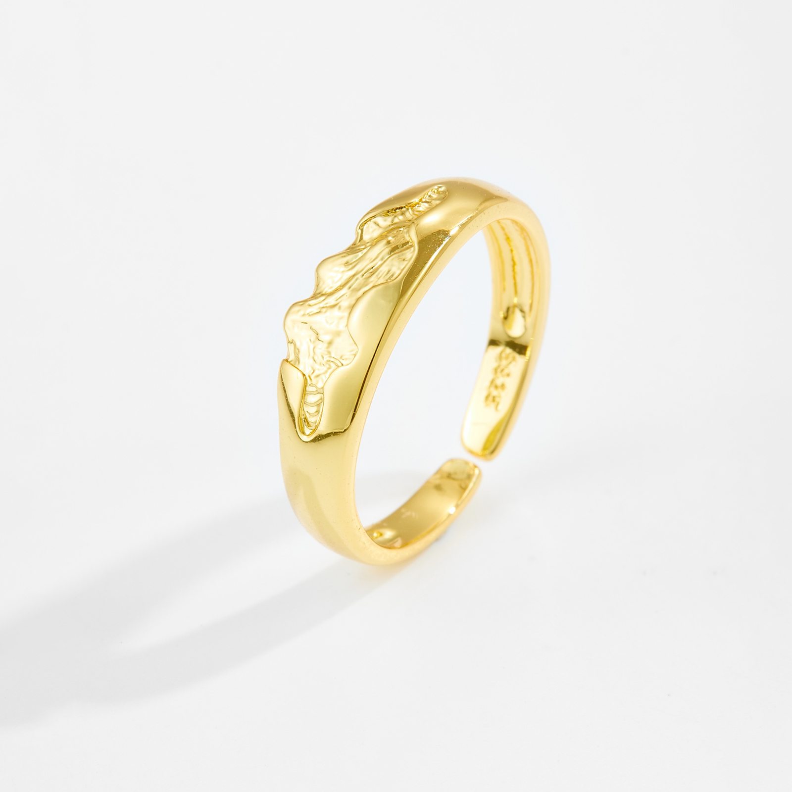 Adjustable Open Ring Irregular Design Gold And Silver Color Simple Style For Women Daily Wear Copper Material Four Seasons Universal