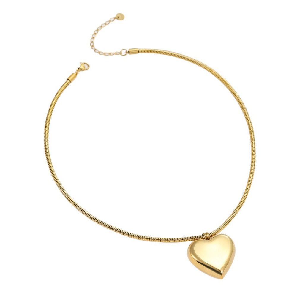 Fashionable Exaggerated Star Geometric Pendant Stainless Steel Necklace Plated 18K Real Gold Round Snake Chain Luxury Jewelry
