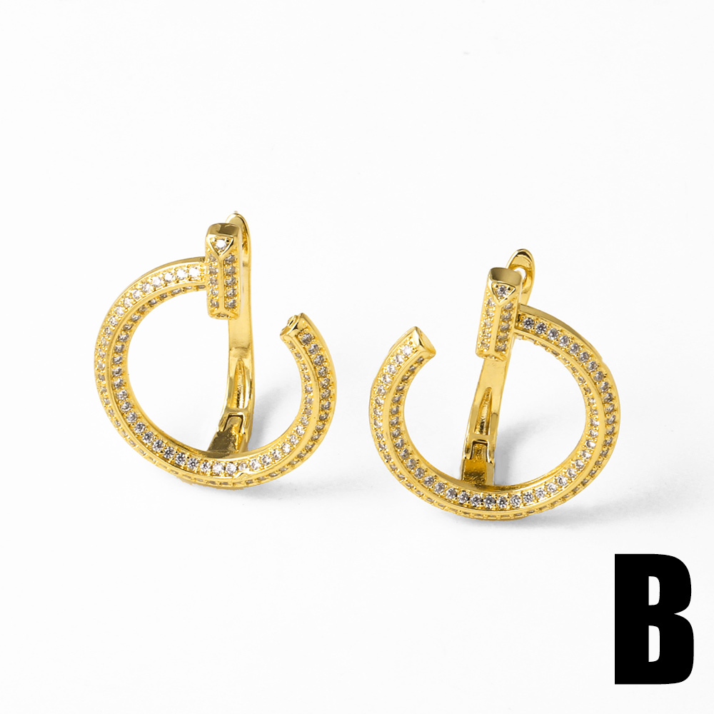 Pearl Flower Full Zircon Earrings Studs Simple Style Daily Wear Copper Material Gold Plated Jewelry Accessories For Women