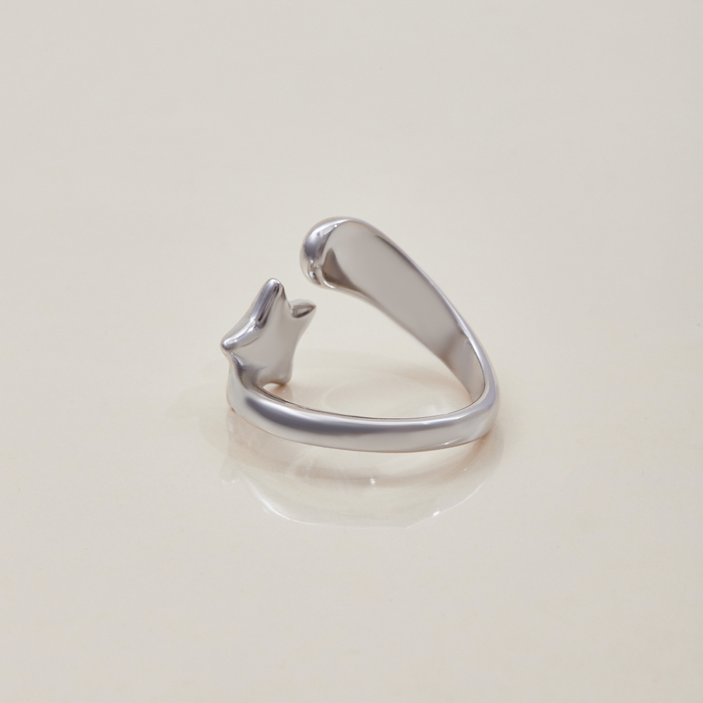 PVD Coated Real Gold Plated Star 304 Stainless Steel 316 Stainless Steel  Sweet Artistic Waterproof Non Tarnish Rings