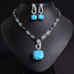 Blue Turquoise on White Background