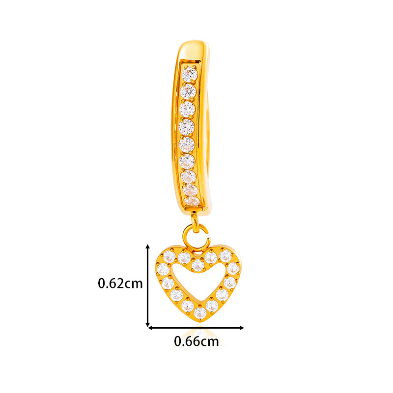 Fashion Hollow Heart-Shaped Titanium Alloy Belly Button Ring Design Sense Belly Piercing Jewelry Women's Fashion Accessories Unisex