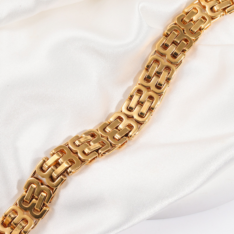 Men's Bracelet Stainless Steel Double Layer Wrapped Lightweight Minimalist Design Solid Color Rose Gold