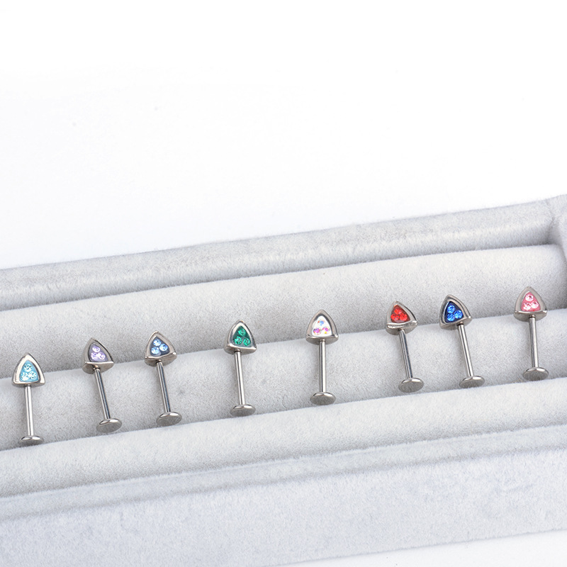 Fashion Czech Diamond Cat Ear Studs Sharp Demon 0.9 Teeth Titanium Alloy Ear Bone Studs High-end Women's Jewelry Accessories