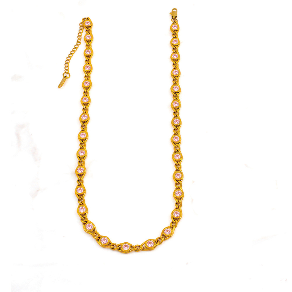 PVD Coated 18K Gold Real Gold Plated Round Copper Simple Style Shiny Waterproof Non Tarnish Bracelets Necklace