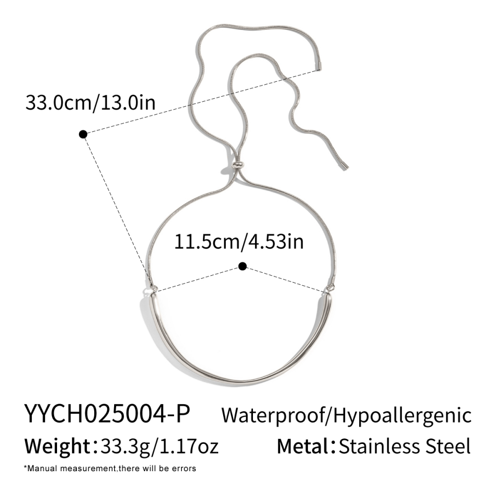 Geometric Ring Necklace Polished Handmade Simple Elegant Luxury Feelings Accessories Jewelry Stainless Steel Gold Plated