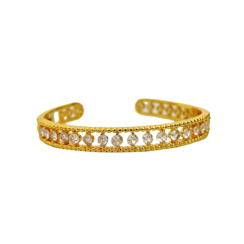 Vintage Full Diamond Dewdrop Bracelet New Chinese Style Gold Open High-end Versatile Copper Bracelet Modern Style Jewelry Accessories