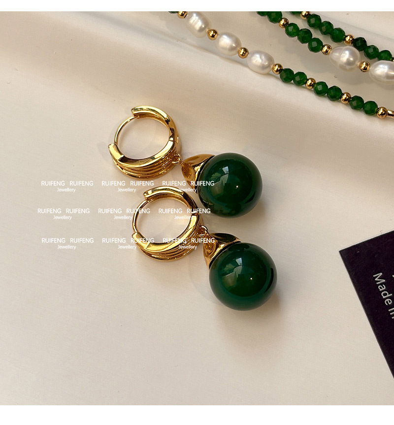 Natural Green Agate Jade Ice Type Earrings Women Luxury Small Niche High End Stud Earrings Jewelry Accessories